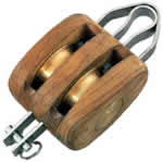 SailboatStuff Double Teak Block with Becket