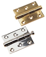 Sea-Dog Polished Cast Brass & Chrome (over Cast Brass) Removable Pin Butt Hinges