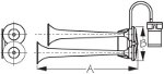 Maxblast Chrome Plated Air Horn Dual Trumpet Horn by Sea-Dog Diagram