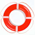 Taylor Made Products SOLAS Aer-O-Buoy Life Ring Buoys with White Rope and Reflective Tape