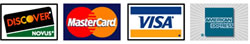 We accept Discover, MasterCard, Visa and American Express